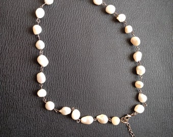 White Baroque Pearl Necklace