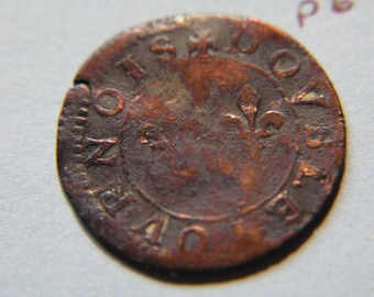 France Copper Double Tournois Coin