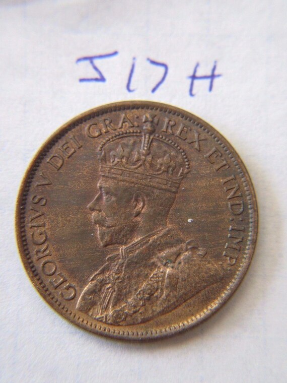 1913 Canada, Canadian Large Cent Coin , Canadian One Cent 