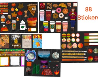 Fall digital download stickers , INSTANT DOWNLOAD ,GOODNOTES