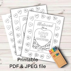 Printable valentines Christian Jesus children’s church coloring sheet , download and print , PDF and JPEG