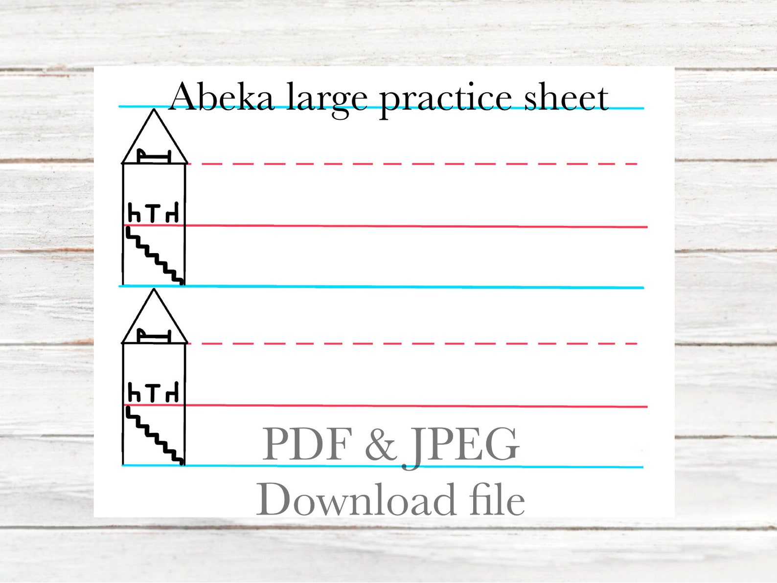 Abeka Large Writing Tablet Practice Sheet JPEG Upstairs , Downstairs ...