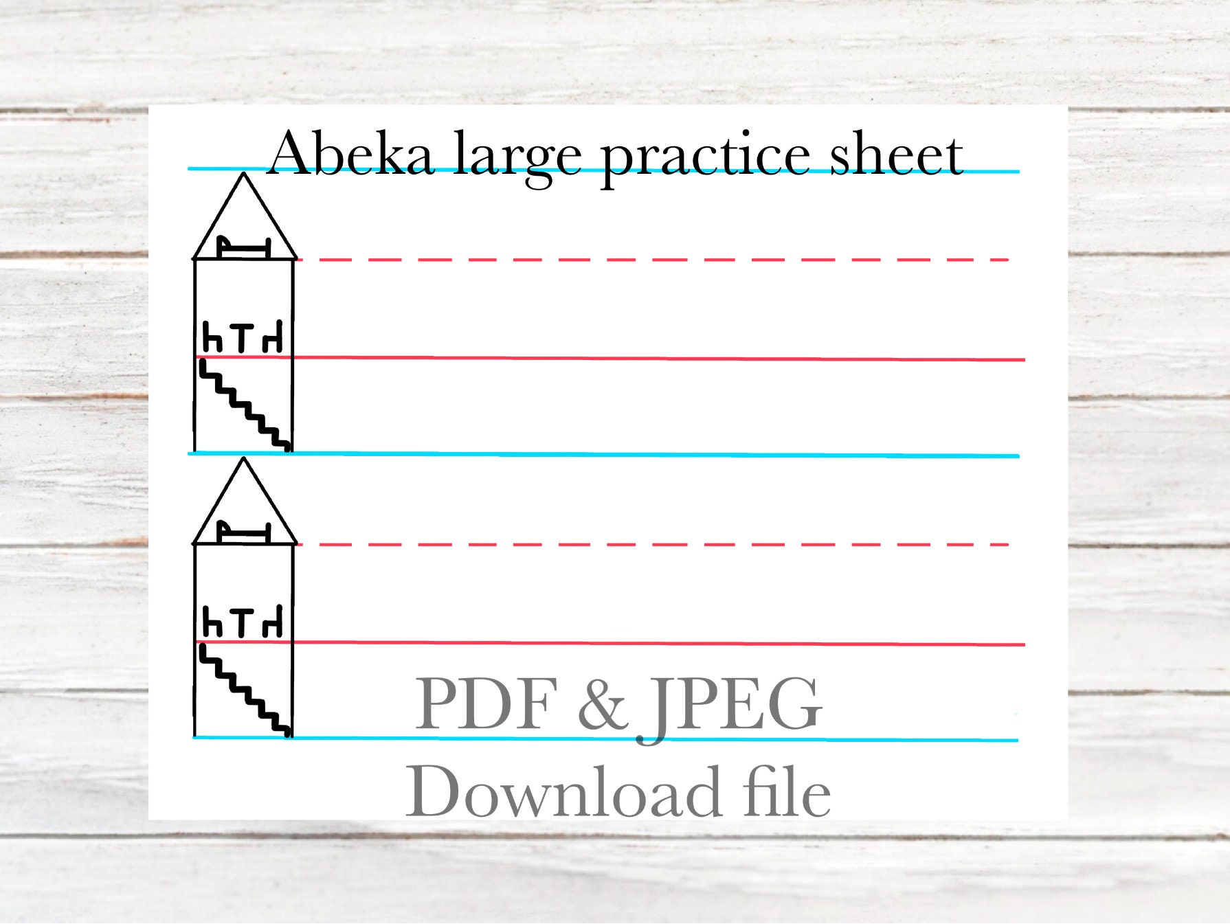 abeka-large-writing-tablet-practice-sheet-jpeg-upstairs-downstairs-basement-prekinder-writing-penmanship-etsy