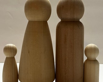Jumbo large wooden peg dolls