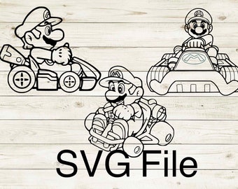 Mario kart , Mario, Luigi, Super Mario Cricut , Glowforge SVG Bundle DOWNLOAD FILE