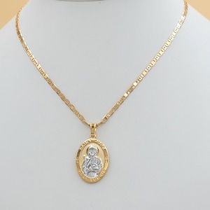 Two Color Gold Plated Saint Jude Medal Pendant Necklace. Medalla San Judas, San Juditas, patron de la esperanza