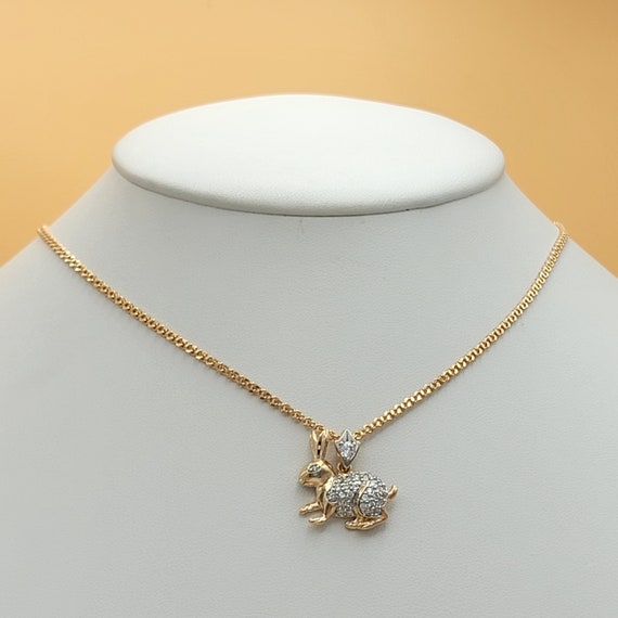 Beautiful 18K Gold Plated cute crystals bunny rabbit link chain Bracelet
