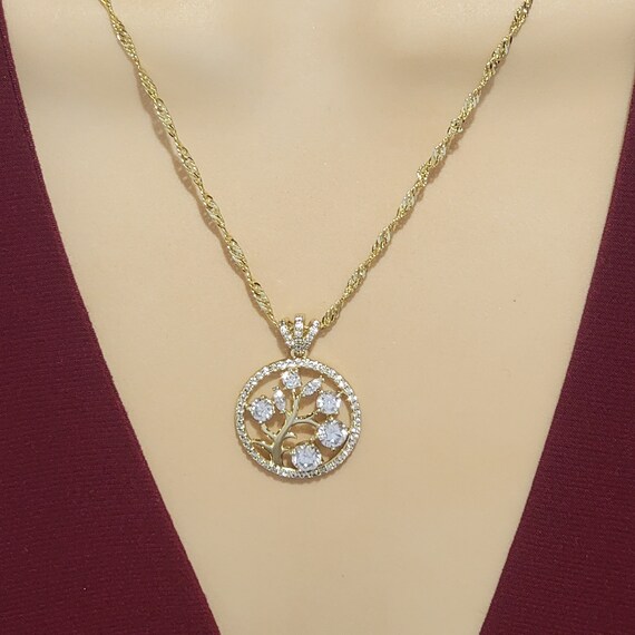 Tree Necklace. 14k Gold Plated Tree 