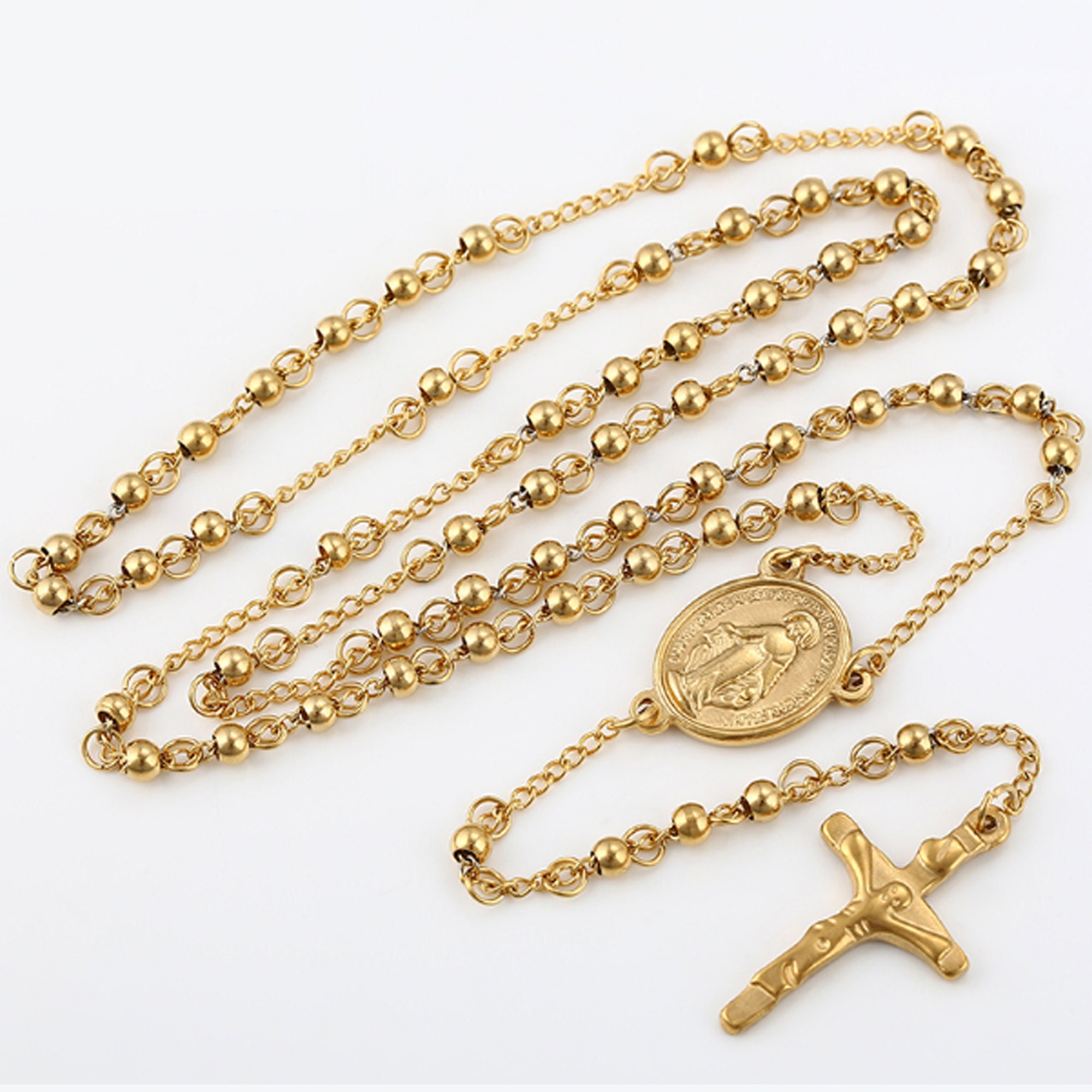 Colgante de Medalla Milagrosa Gpunk, collar de la Virgen María, color  dorado, joyería para mujer, Cruz, collar religioso cristiano católico -  AliExpress