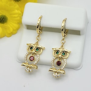 14K Gold Plated Small Hoop Cz Cartilage Earring Snake Ear Piercing