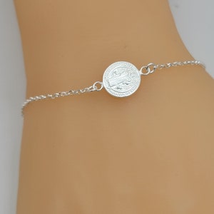 Solid 925 Sterling Silver.  Double Sided Saint Benedict Medal Bracelet. Pulsera Medalla San Benito