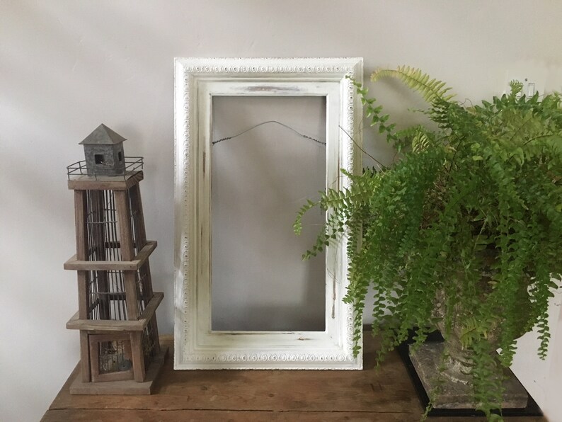 Vintage Mirror Frame Carved Picture Painted Vintage Carved Picture Frame Painted