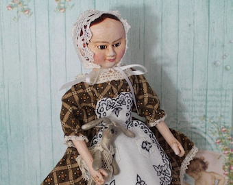 Elsa Izannah Walker Style Dolls Civil War 19th century 9 inch