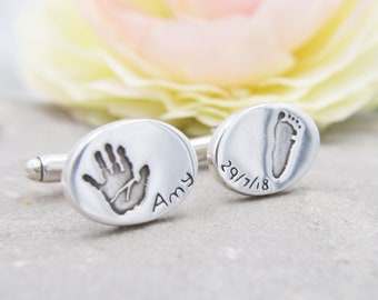 personalised handprint cufflinks