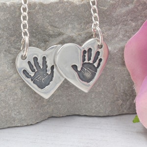 Personalised Necklace, Hand Print Necklace, Footprint Necklace image 1