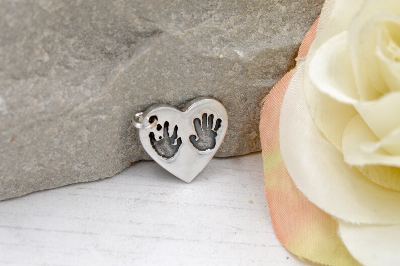 Real Handprint and Footprint Pendant Necklace Personalized Etsy