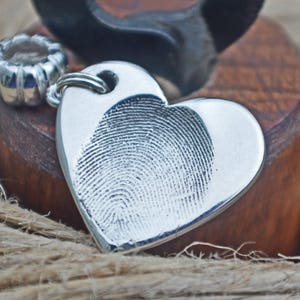 Personalised Charm, Actual Fingerprint Pendant, Silver Bracelet Charm image 4