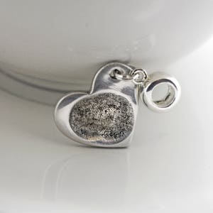 Personalised Charm, Actual Fingerprint Pendant, Silver Bracelet Charm image 5