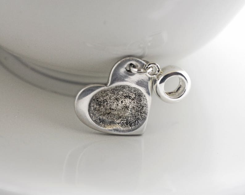 Personalised Charm, Actual Fingerprint Pendant, Silver Bracelet Charm image 5