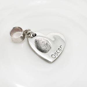 Personalised Charm, Actual Fingerprint Pendant, Silver Bracelet Charm image 6