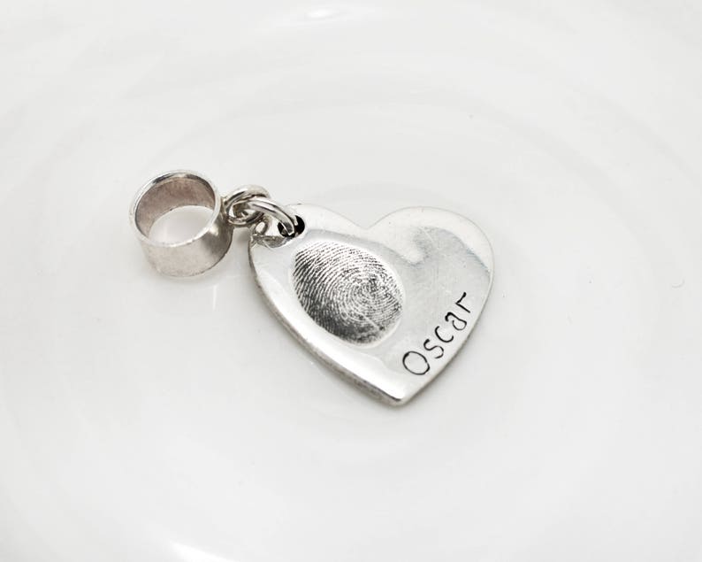 Personalised Charm, Actual Fingerprint Pendant, Silver Bracelet Charm image 6