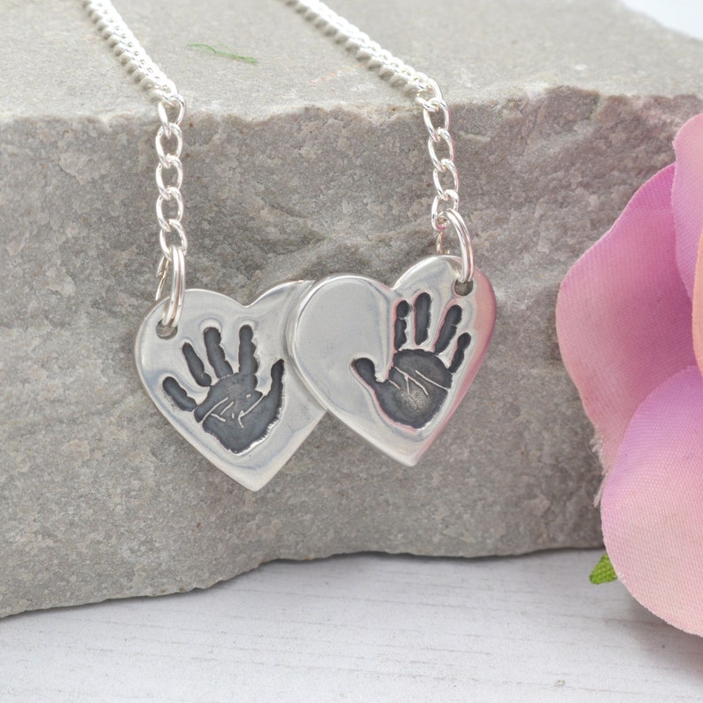 Personalised Necklace, Hand Print Necklace, Footprint Necklace image 1