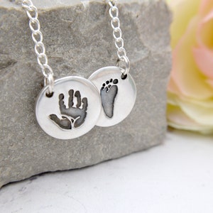 Hearts Necklace, Personalised Necklace, Connected Hand Print Necklace image 8