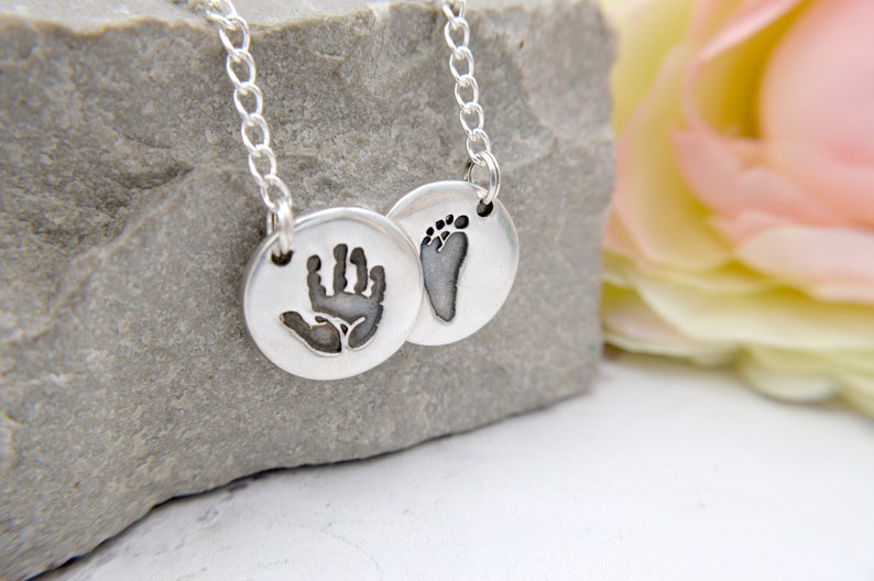 Hearts Necklace, Personalised Necklace, Connected Hand Print Necklace image 8