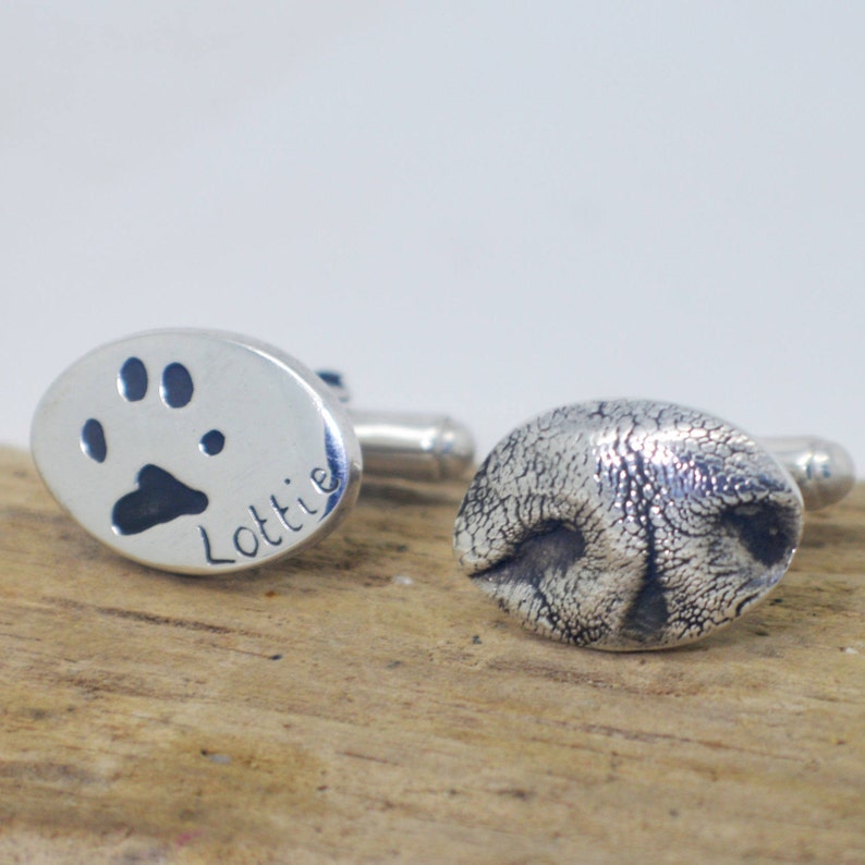 Dog Nose Print Cufflinks Dog Memorial Keepsake Pet Paw Etsy