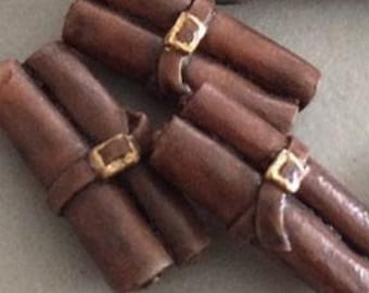 Leather Scroll Tokens (set of 10)