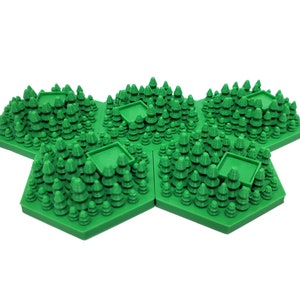 3D Greenery Hex Tiles Booster Pack (set of 5)