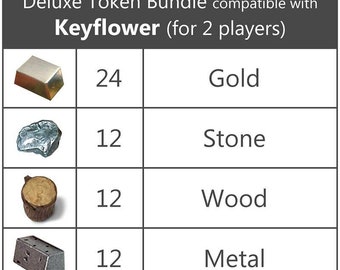 Keyflower™ compatible Deluxe Token Bundle (2 player set) (set of 60)