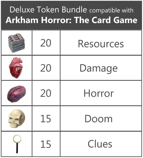 Arkham Horror : the Card Game Compatible Deluxe Token Bundle (set of 90) - Etsy Arkham Horror : the Card Game Compatible Deluxe Token Bundle (set of 90) - Etsy