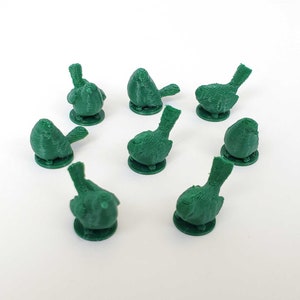 Birds compatible with Wingspan - Dark Green (set of 8)