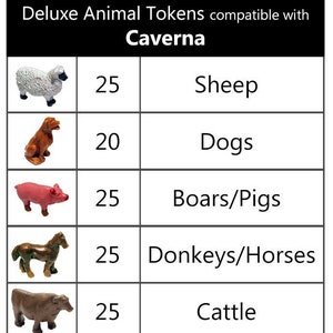 Caverna™ compatible Deluxe Animal Tokens (set of 120)