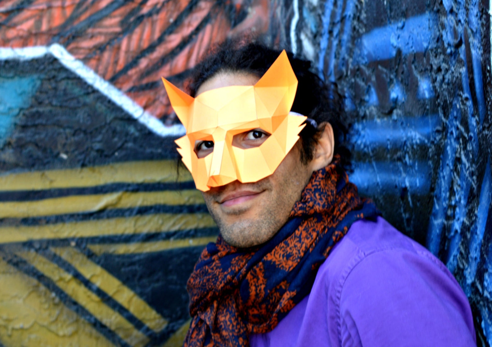 Masquerade Fox Paper Mask Etsy