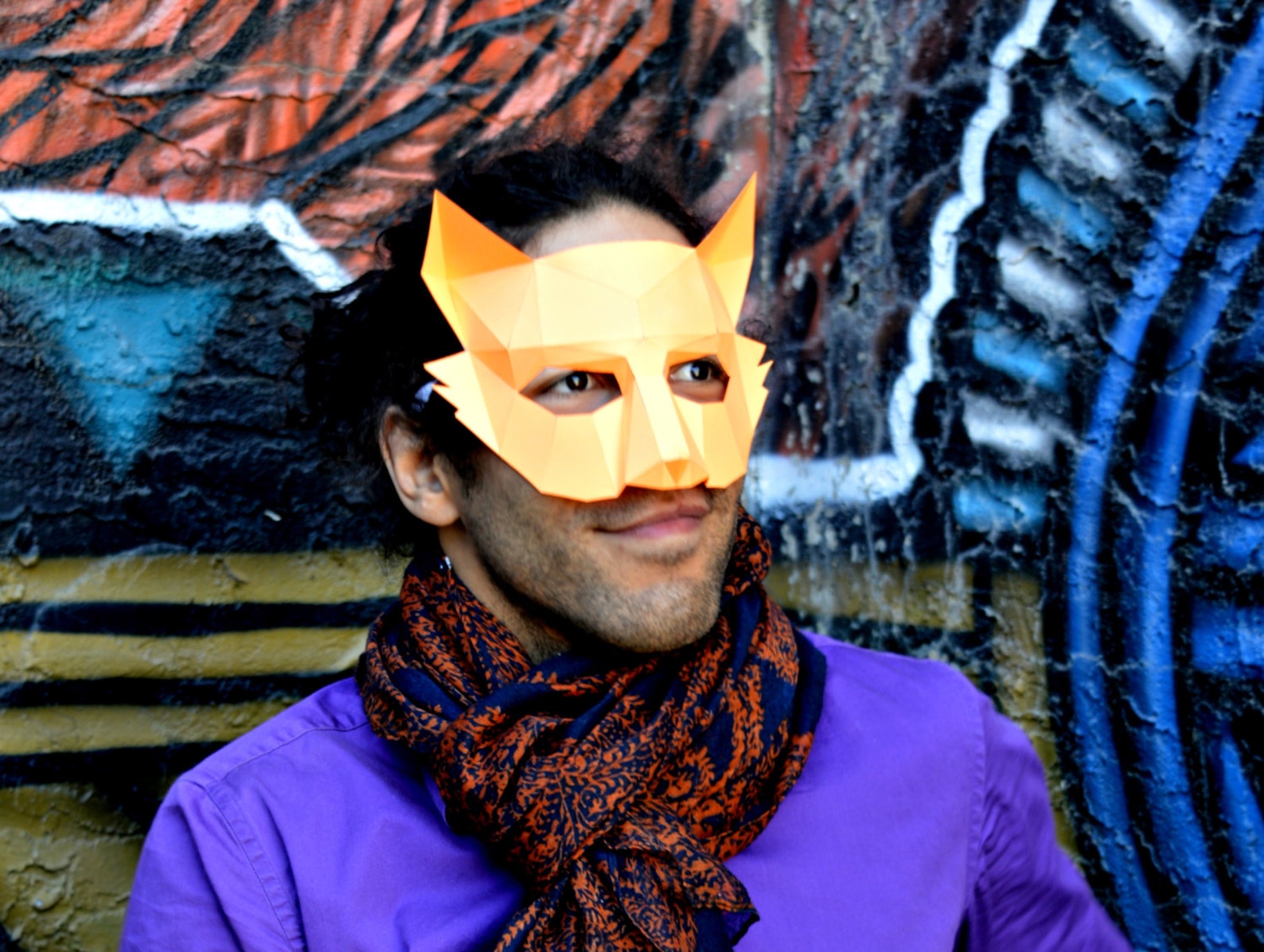 Masquerade Fox Paper Mask Etsy