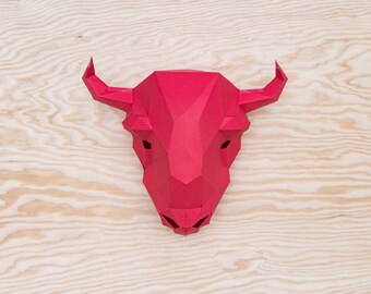 Paper Bison Wall Sculpture