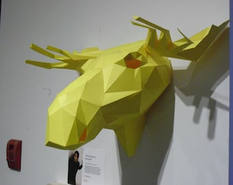 Paper Moose Wall Sculpture