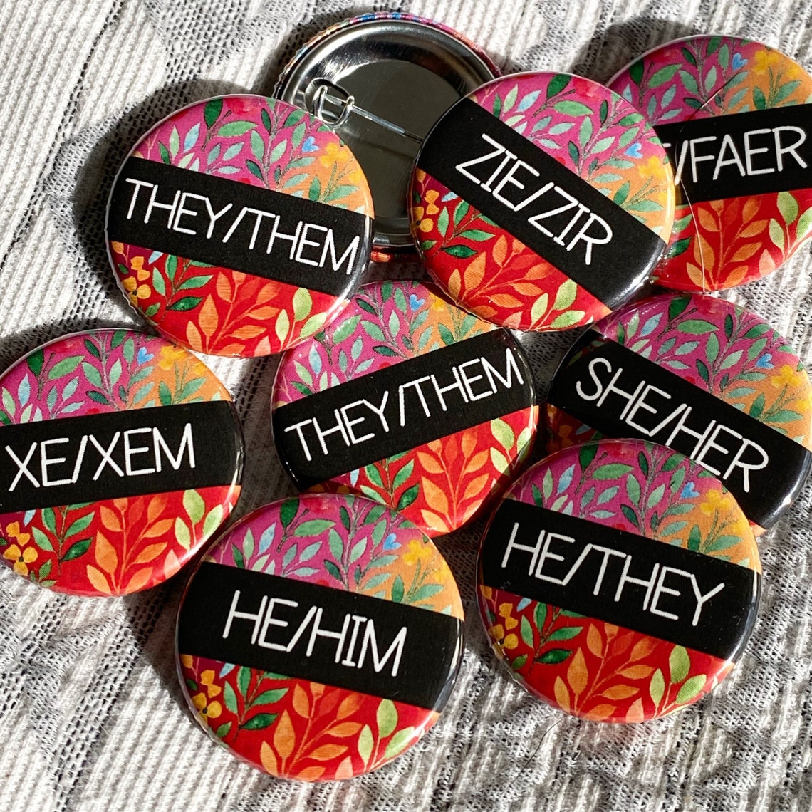 They/them Pin She They Pronoun Badges Pronoun Badge Pride Etsy
