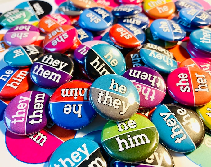 Bulk Pronoun Pins oneinch Mini Badges, Bulk Pronoun Badges, Pronouns