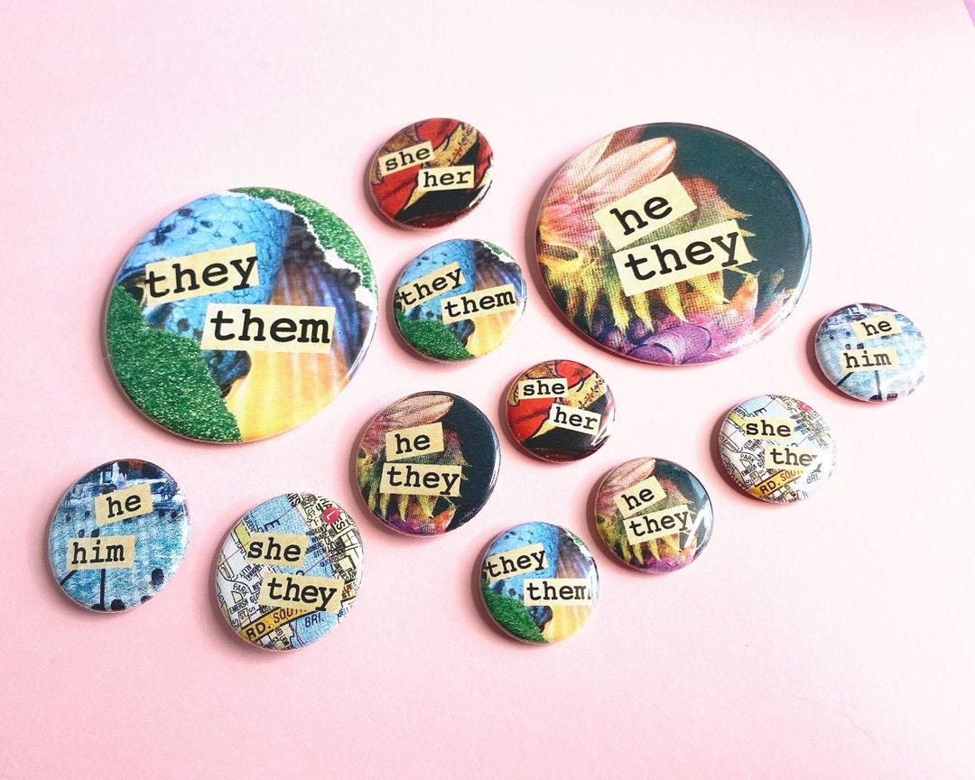 Pronoun Pin Collage Pronouns Pride Pin They/them Pin Etsy