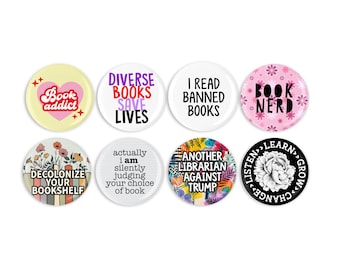 Speldknop voor verboden boeken - bibliothecarisbundel Censuurbadge, cadeaus voor schrijvers, censuurknoppen, spelden, bibliotheekknoppen, bibliothecarisknoppen