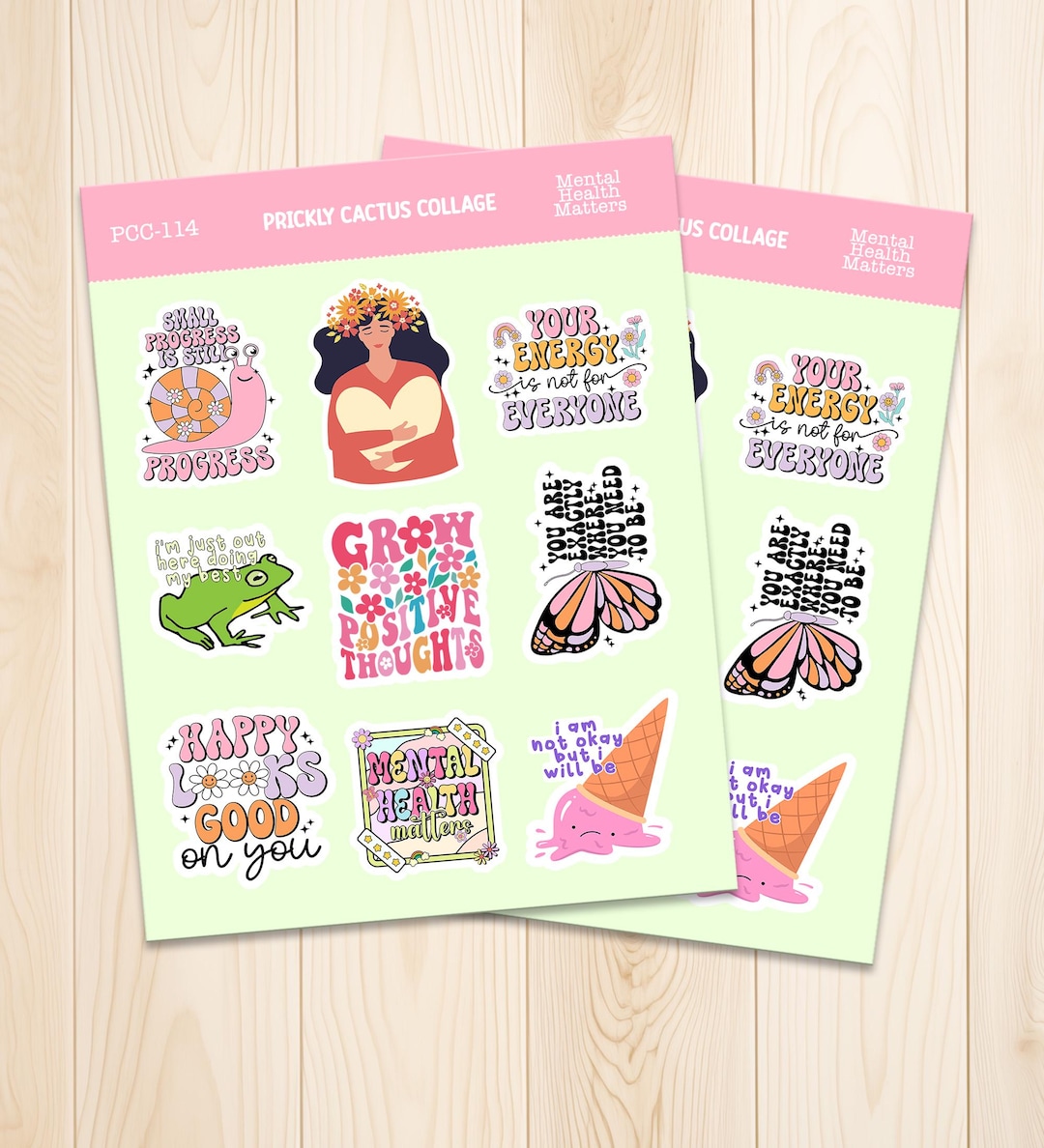 Mental Health Sticker Sheet, Planner Stickers, Affirmation Stickers for ...