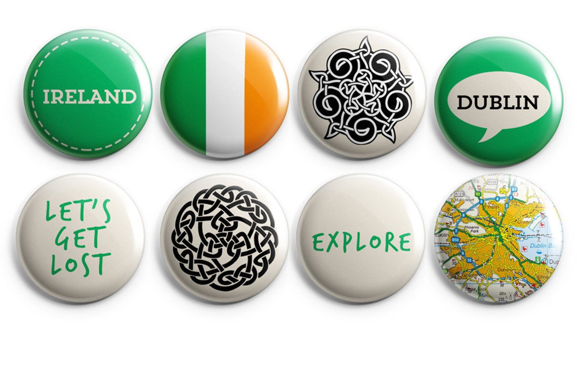 8 Ireland buttons Ireland Dublin buttons Irish Etsy