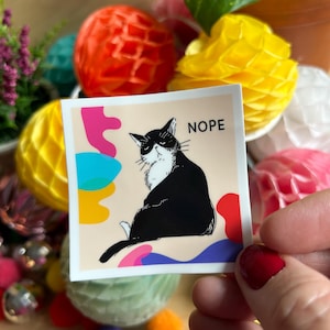Nope sticker / cat sticker / grumpy cats / cat lovers / gift for cat mama / gift for cat dad / kindle sticker