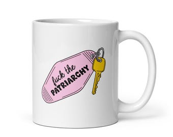 Taza feminista "A la mierda con el patriarcado", taza feminista, taza patriarcado