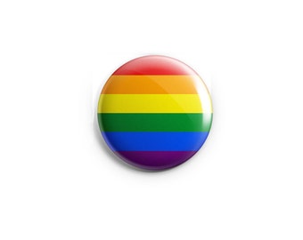 Gay Pride button, Rainbow flag, pin, badge, LGBT pride, queer pride badge, Pride Day