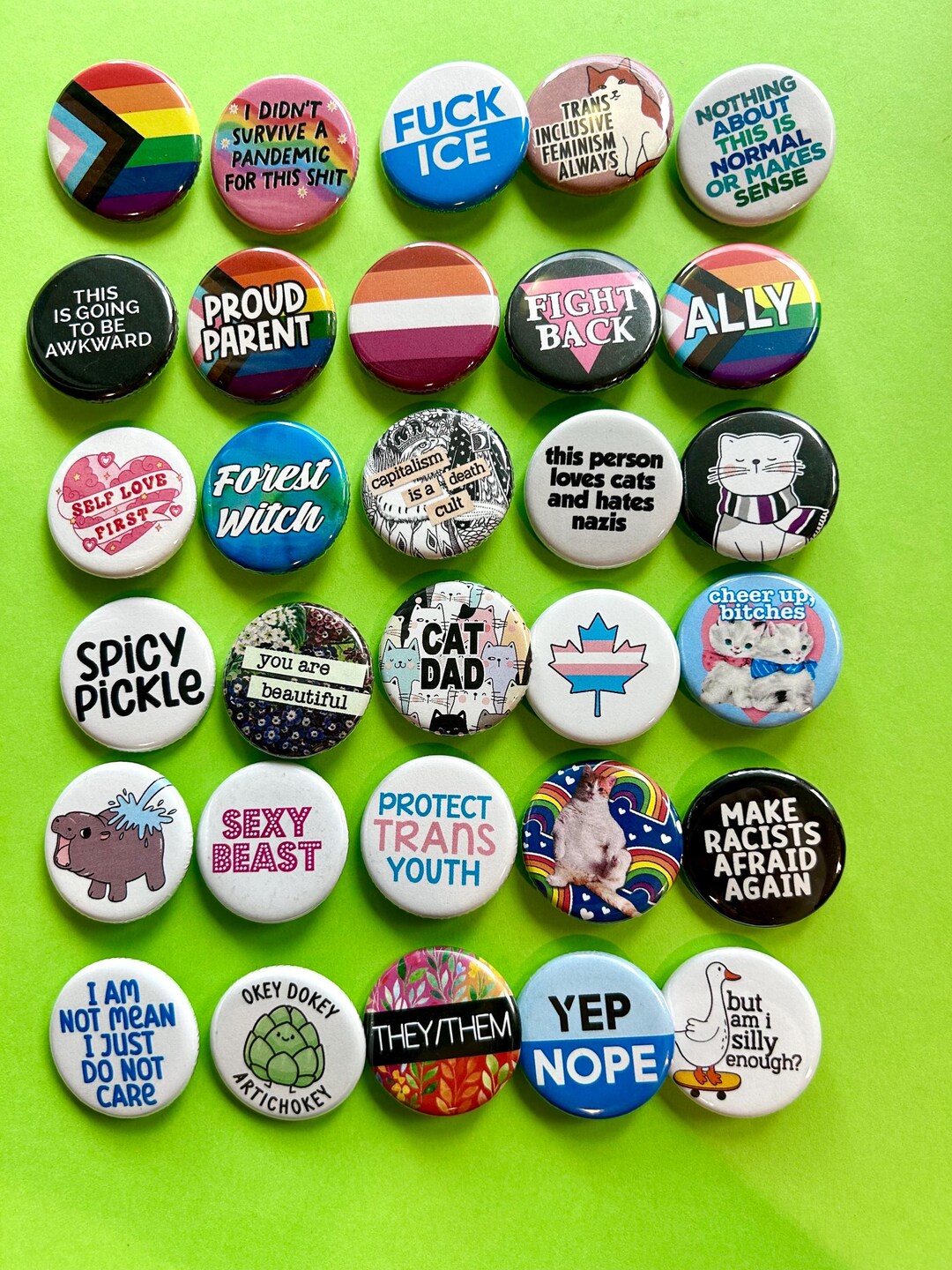 Button Sets, 3+ Activist Badges, Anti-racist Pins, Feminist Buttons ...