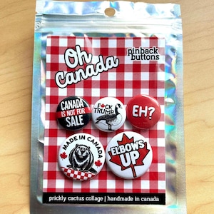 Canadian Pride Button Set, Funny Political Badges, Canada Gift